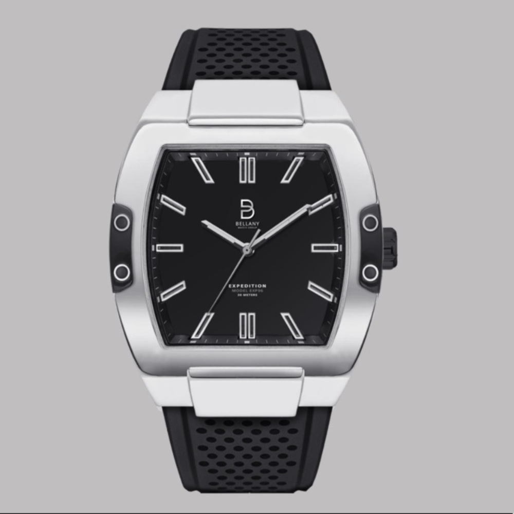 Bellany Watch Group waterproof NWT Men’s black watch for with silver face